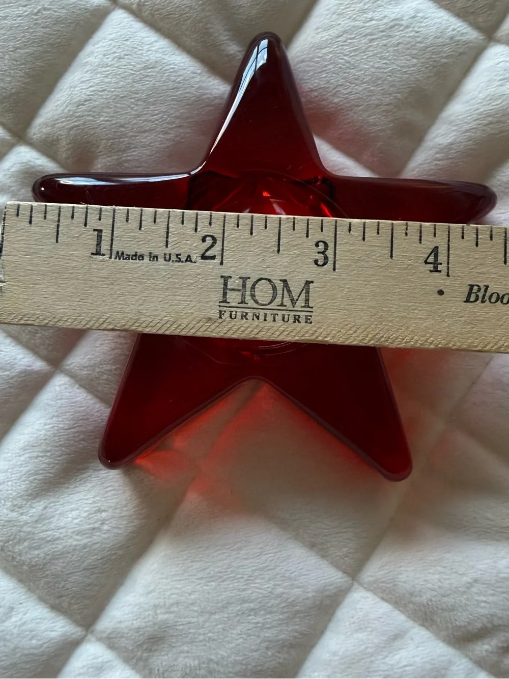 Vintage Ruby Red Glass Star Candle Holders Set of 2 Votive Tealight Mid Century